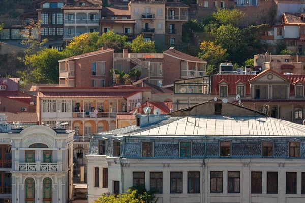 Georgia Tiflis Octubre 2020 Casas Con Balcones Distrito Histórico Tiflis —  Fotos de Stock