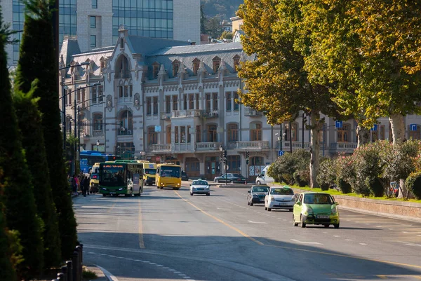 Georgien Tiflis Oktober 2020 Verkehr Auf Der Stadtstraße — Stockfoto