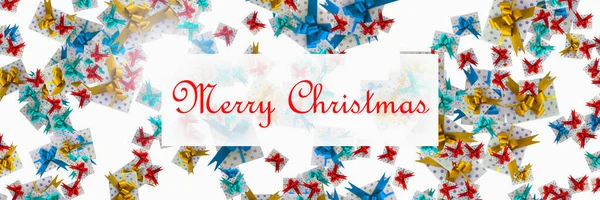 Merry Christmas Happy Holidays Greeting Card Frame Banner Christmas Background — Stock Photo, Image