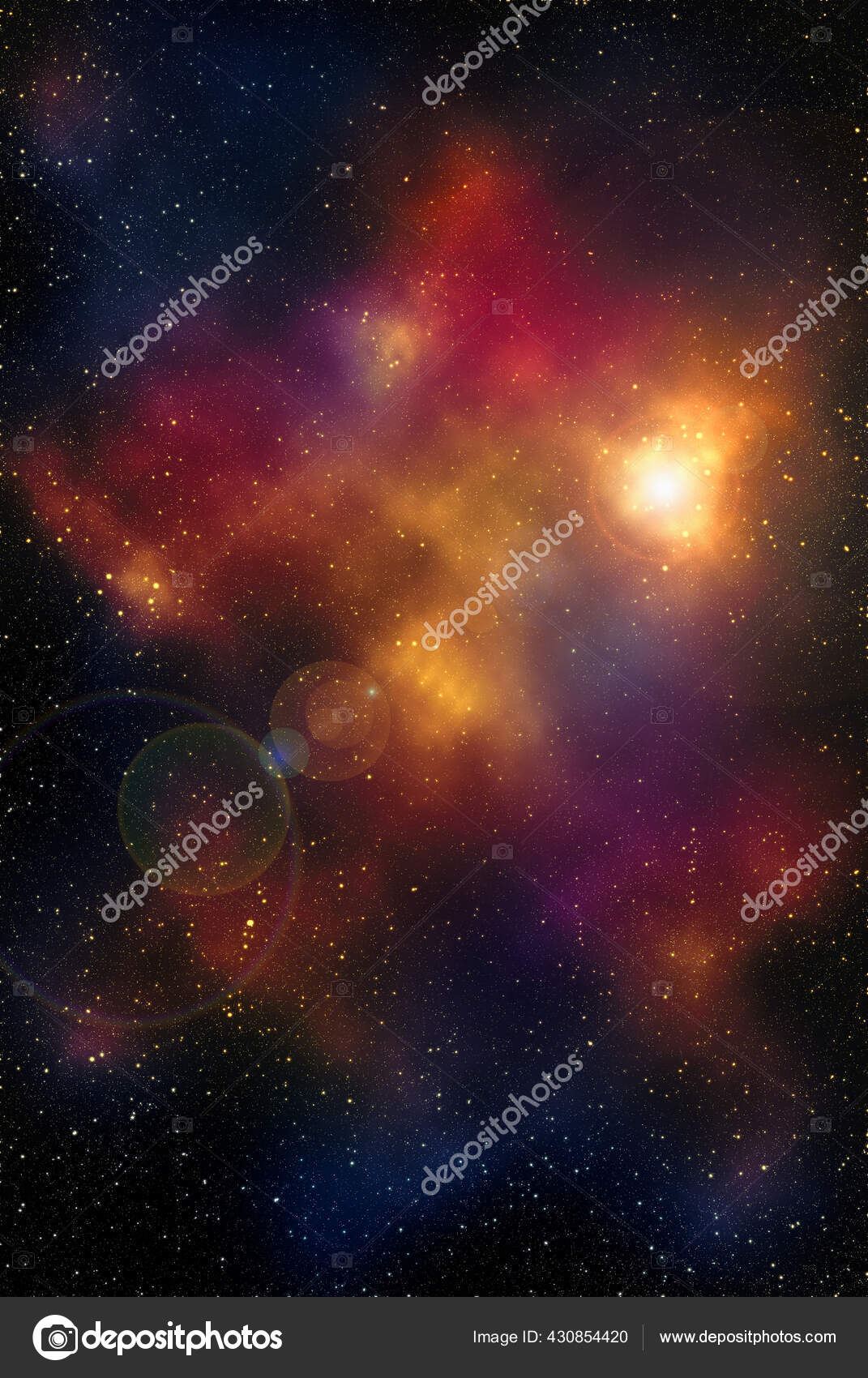 Космический Фон Звездной Пылью Сияющими Звездами Реалистичный.