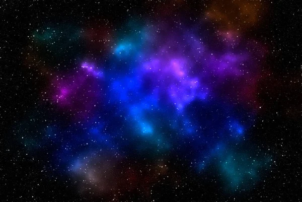 Fundo Espacial Com Poeira Estelar Estrelas Brilhantes Cosmos Realistas Nebulosa — Fotografia de Stock