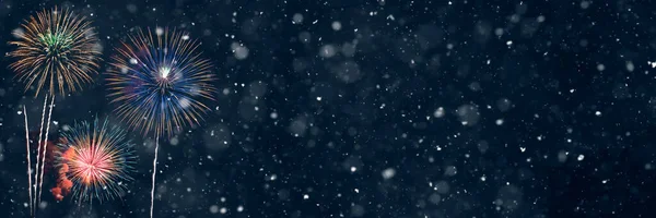 Πυροτεχνήματα Αφηρημένο Χιονισμένο Φόντο Κόμμα Έννοια Διαφημιστικό Χώρο Εικονογράφηση — Φωτογραφία Αρχείου