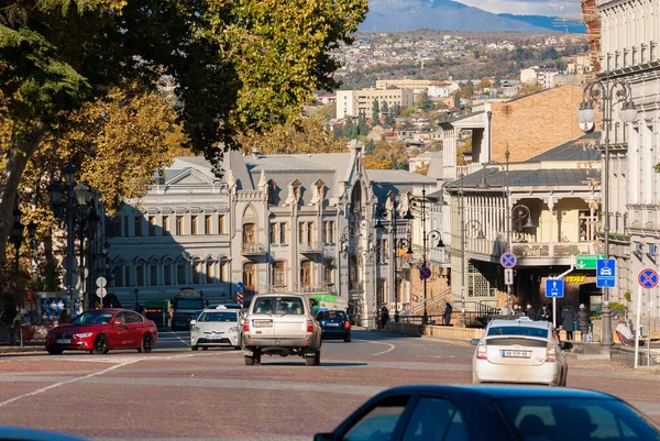 Грузия Тбилиси Ноября 2020 Года Движение Городской Улице — стоковое фото