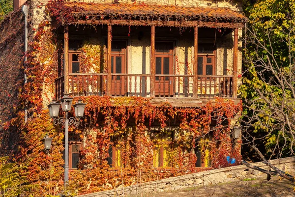 Geórgia Tbilisi Novembro 2020 Casas Com Varandas Bairro Histórico Tbilisi — Fotografia de Stock