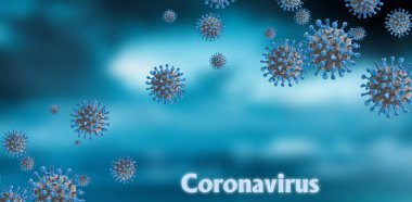 Grip COVID-19 virüs hücresi görüntüsü. Coronavirus Covid 19 salgın salgını geçmişi. Pandemik sağlık riski. 3B illüstrasyon kavramı.
