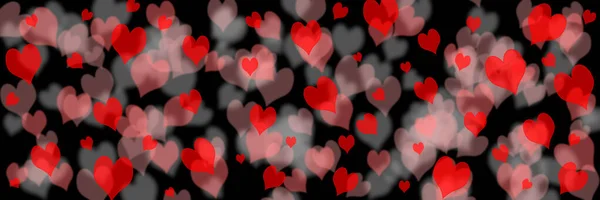 Valentinstag Oder Hochzeit Hintergrund Mit Herzen Dekorative Romantische Liebe Bokeh — Stockfoto
