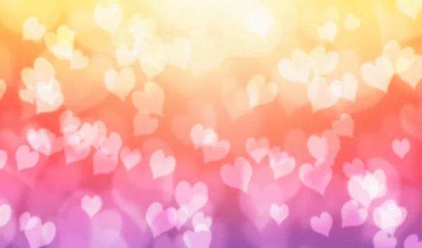 Valentijnsdag Huwelijksachtergrond Met Harten Decoratieve Romantische Liefde Bokeh Achtergrond Illustratie — Stockfoto