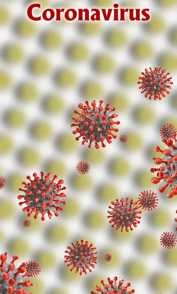 Immagine Della Cellula Virale Covid Influenzale Coronavirus Covid Focolaio Influenza — Foto Stock