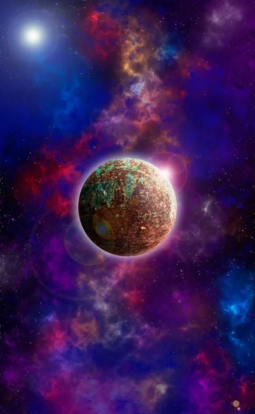 Неизвестная Планета Космоса Космическая Туманность Космическое Скопление Звёзд Внешний Космический — стоковое фото