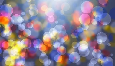 Soyut sihirli Bokeh ışıkları arka planı etkiler. Renkli odaklanmış ışıklar. 3d illüstrasyon.