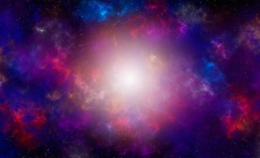 Gezegenler ve galaksiler, bilim kurgu duvar kağıtları. Derin uzayın güzelliği. Evrendeki milyarlarca galaksi kozmik sanat arka planında. 3B illüstrasyon.