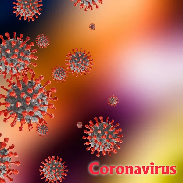 Gambar Sel Virus Covid Flu Coronavirus Kovid Virus Influenza Latar — Stok Foto