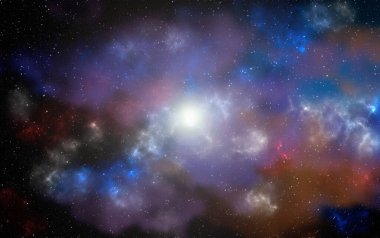 Gezegenler ve galaksiler, bilim kurgu duvar kağıtları. Derin uzayın güzelliği. Evrendeki milyarlarca galaksi kozmik sanat arka planında. 3B illüstrasyon.