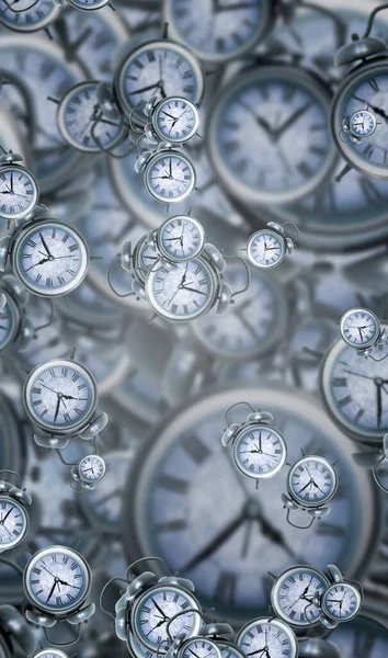 ヴィンテージ時計の顔の大規模なセット 時間の質感 エレガントなコレクション 3Dイラスト — ストック写真
