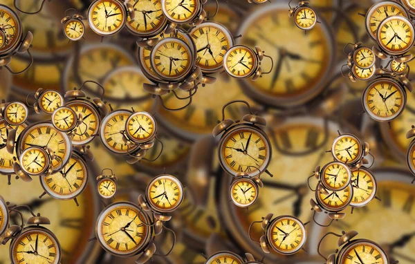 커다란 빈티지 시계가 시간의 조각들 — 스톡 사진