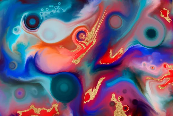 Multicolore Abstrait Acrylique Couler Fond Art Fluide Illustration — Photo
