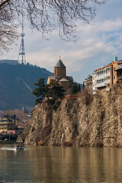 Грузия Тбилиси Марта 2021 Года Вечерний Вид Старого Тбилиси Красочном — стоковое фото