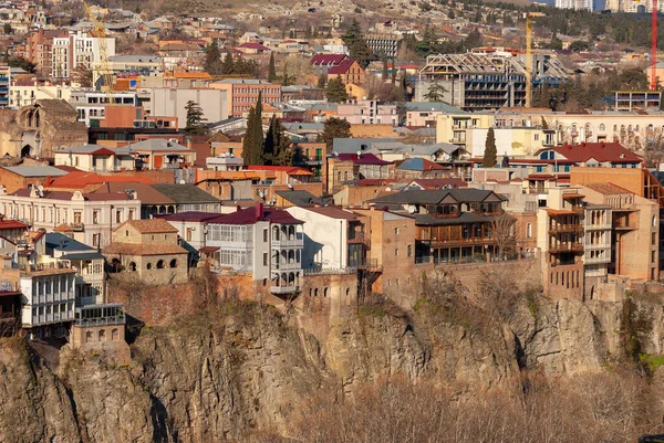 Georgia Tbilisi March 2021 Houses Balconies Historic District Tbilisi Georgia — Stock Photo, Image