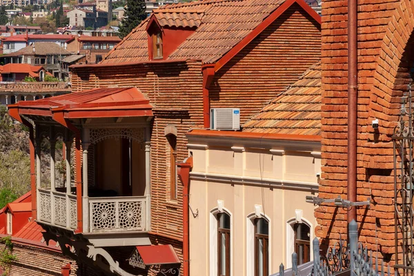 Georgia Tiflis Abril 2021 Casas Con Balcones Distrito Histórico Tiflis —  Fotos de Stock