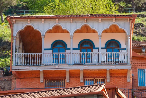 Грузия Тбилиси Апреля 2021 Года Дома Балконами Историческом Районе Тбилиси — стоковое фото