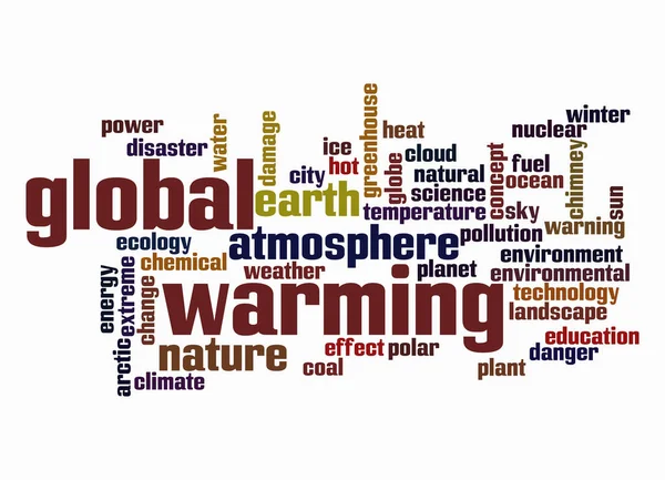 Word Cloud Mit Global Warming Konzept Nur Mit Text Erstellen — Stockfoto