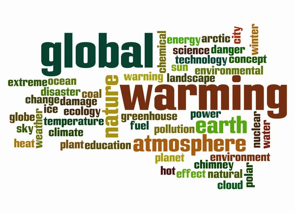 Word Cloud Концепцією Global Warming Створюється Тільки Текстом — стокове фото