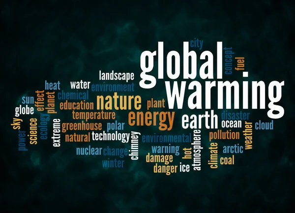 Word Cloud Концепцією Global Warming Створюється Тільки Текстом — стокове фото