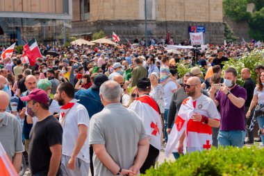 Georgia, Tbilisi - May 23, 2021: Massive Protest Against Namakhvani HPP Underway in Tbilisi.