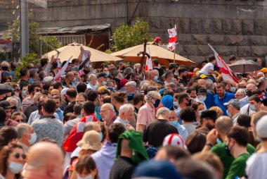 Georgia, Tbilisi - May 23, 2021: Massive Protest Against Namakhvani HPP Underway in Tbilisi.