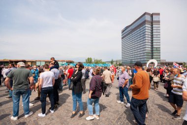 Georgia, Tbilisi - May 23, 2021: Massive Protest Against Namakhvani HPP Underway in Tbilisi.