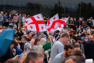 Georgia, Tbilisi - May 23, 2021: Massive Protest Against Namakhvani HPP Underway in Tbilisi.