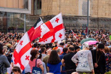 Georgia, Tbilisi - May 23, 2021: Massive Protest Against Namakhvani HPP Underway in Tbilisi.