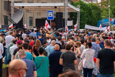 Georgia, Tbilisi - May 23, 2021: Massive Protest Against Namakhvani HPP Underway in Tbilisi.