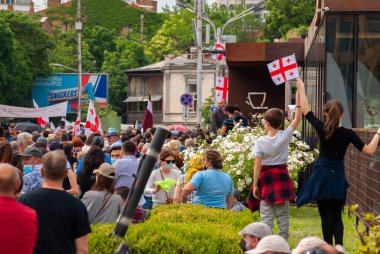 Georgia, Tbilisi - May 23, 2021: Massive Protest Against Namakhvani HPP Underway in Tbilisi.
