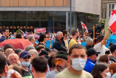 Georgia, Tbilisi - May 23, 2021: Massive Protest Against Namakhvani HPP Underway in Tbilisi.