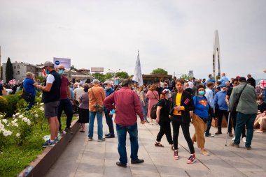 Georgia, Tbilisi - May 23, 2021: Massive Protest Against Namakhvani HPP Underway in Tbilisi.