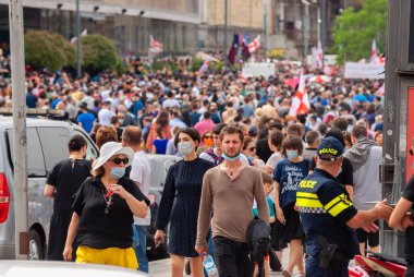 Georgia, Tbilisi - May 23, 2021: Massive Protest Against Namakhvani HPP Underway in Tbilisi.
