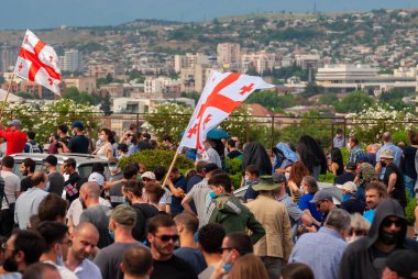 Georgia, Tbilisi - May 23, 2021: Massive Protest Against Namakhvani HPP Underway in Tbilisi.