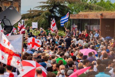 Georgia, Tbilisi - May 23, 2021: Massive Protest Against Namakhvani HPP Underway in Tbilisi.