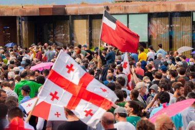 Georgia, Tbilisi - May 23, 2021: Massive Protest Against Namakhvani HPP Underway in Tbilisi.