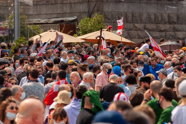 stock image Georgia, Tbilisi - May 23, 2021: Massive Protest Against Namakhvani HPP Underway in Tbilisi.