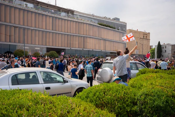 Georgia Tbilisi May 2021 Massive Protest Namakhvani Hpp Underway Tbilisi — Stockfoto