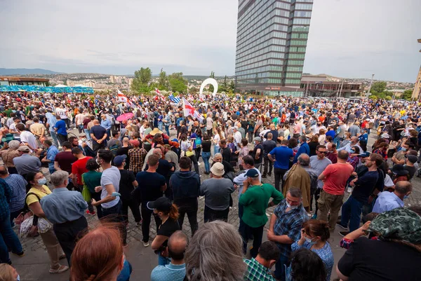 Georgia, Tbilisi - May 23, 2021: Massive Protest Against Namakhvani HPP Underway in Tbilisi.