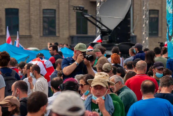 Georgia, Tbilisi - May 23, 2021: Massive Protest Against Namakhvani HPP Underway in Tbilisi.