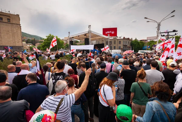 Georgia Tbilisi May 2021 Massive Protest Namakhvani Hpp Underway Tbilisi — Stockfoto