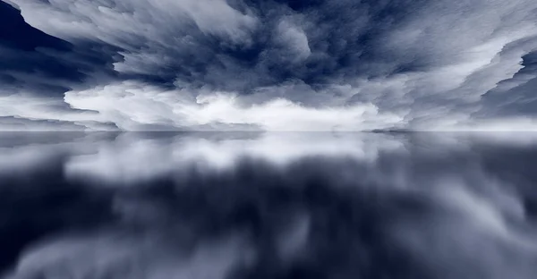 Magical World Landscape Surreal Clouds Lake Refllections Art Creativity Imagination — Φωτογραφία Αρχείου