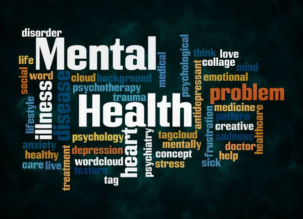 Word Cloud Mental Health Concept Create Text Only — Fotografia de Stock