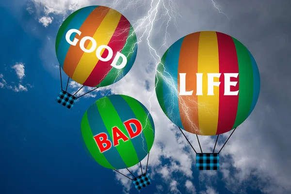 Hot Air Balloons Good Life Concept Abstract Background Illustration — Φωτογραφία Αρχείου