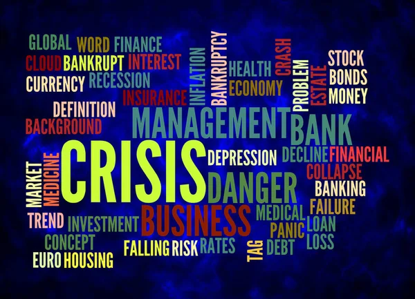 Word Cloud Crisis Concept Create Text Only —  Fotos de Stock