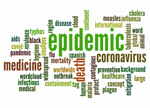 Word Cloud Epidemic Concept Create Text Only — Fotografia de Stock